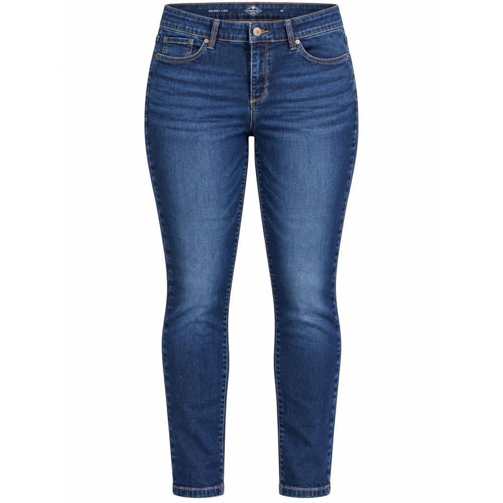 St Johns Bay Skinny Leg Jeans Womens 14 Dark Wash Denim Blue Pants